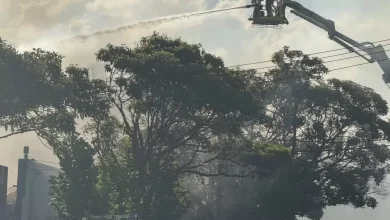 Massive warehouse fire in Brookvale