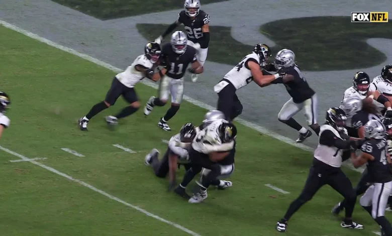 Maxx Crosby obliterates Jags' first-and-goal rushing attempt in overtime