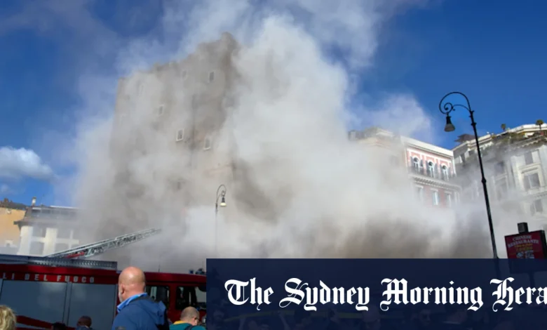 Medieval tower in Rome partially collapses, trapping worker