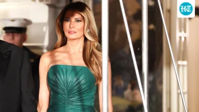 Melania Trump stuns in emerald green dress at White House dinner for Saudi crown prince | Hindustan Times