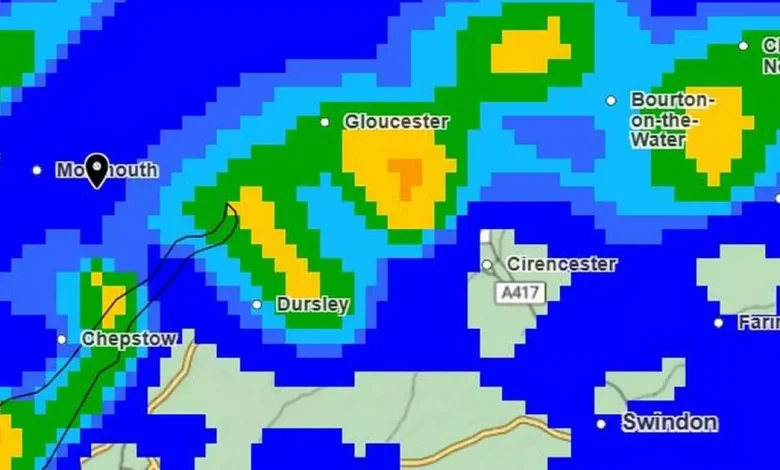 Met Office hour-by-hour forecast for Gloucestershire as severe weather warning issued