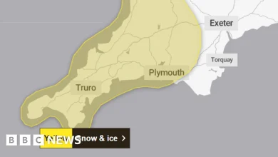 Met Office warns of snow and ice for Devon and Cornwall