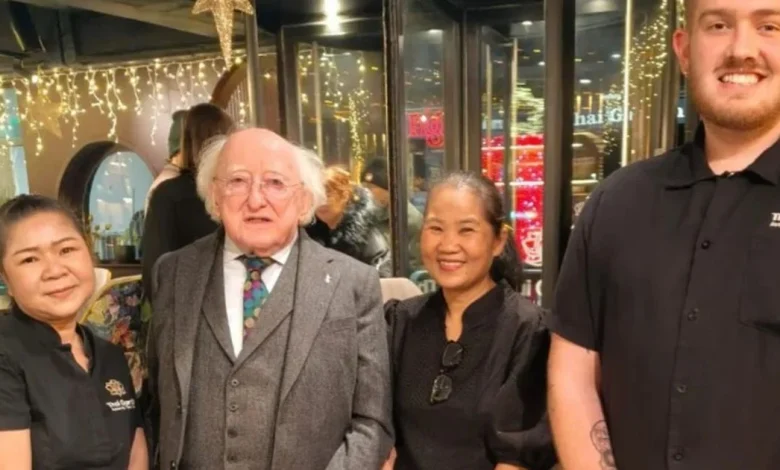 Michael D Higgins and wife Sabina pop into favourite Galway restaurant for first meal back home