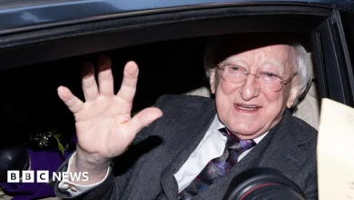 Michael D Higgins leaves Áras on last day as Irish president
