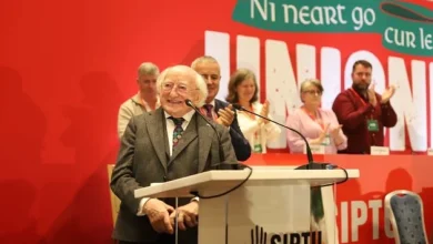Michael D Higgins says it ‘lifts his heart’ to return to Galway during surprise visit to union conference