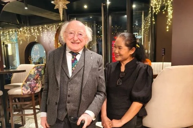 Michael D Higgins spotted at Galway Thai restaurant as former president poses with staff