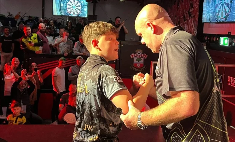 Michael van Gerwen defies brilliance from 13-year-old sensation Jayden Walker as Chris Dobey stars with 111 average at Southampton exhibition