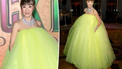 Michelle Yeoh’s ‘cupcake’ dress from ‘Wicked: For Good’ NY premiere divides the internet: ‘My neon loofah queen’
