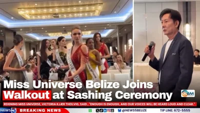 Miss Universe Belize Joins Walkout at Sashing Ceremony