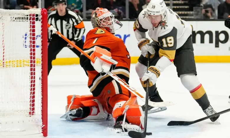 Mistake by Marner in OT leads to Golden Knights loss to Ducks