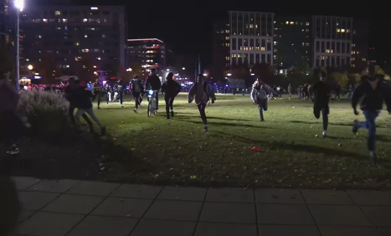 Multiple arrests in Navy Yard on Halloween night, large group flees from police and troops