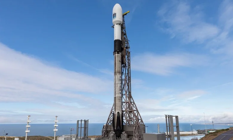 NASA’s Sentinel-6B Spacecraft, Rocket Vertical on Pad Ahead of Launch