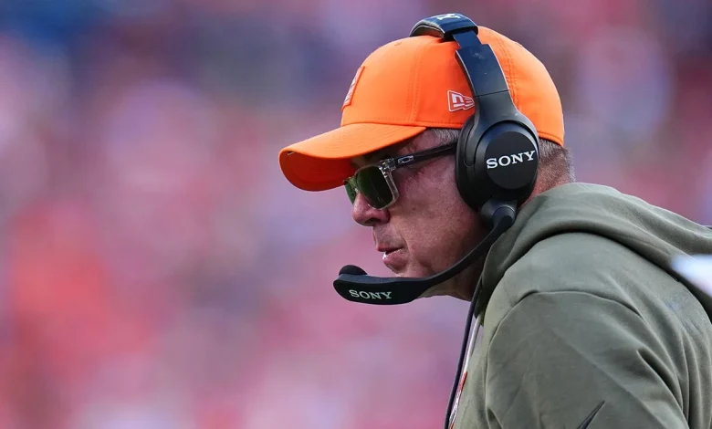 NFL official collides with Broncos' Sean Payton, head coach receives penalty