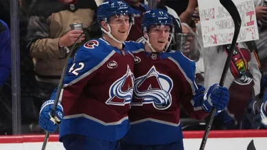 NHL-best Avs blitz Sharks with three goals in 76 seconds to rattle off 10th straight win