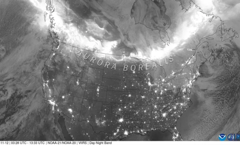 NOAA satellite sees glowing auroras from orbit photo of the day for Nov. 14, 2025