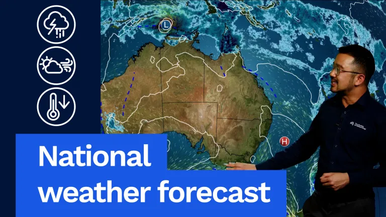 National weather forecast: Tropical low off the NT, storms in WA