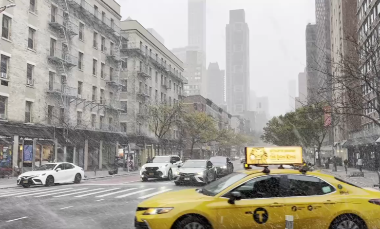 New York City sees first snow of the season after cold November air moves in