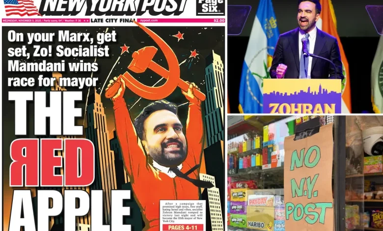 New York Post's cover on Zohran Mamdani election sold out in NYC -- and already being resold on e-Bay