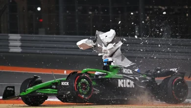 Nico Hulkenberg crashes out of Qatar GP causing safety car as McLaren strategy comes under fire