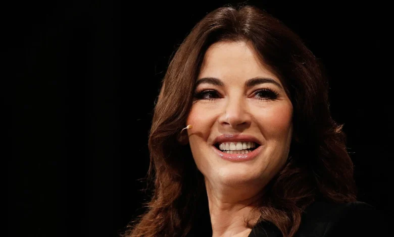 Nigella Lawson shows her soft side in the red velvet dress that's the ultimate Christmas Day outfit