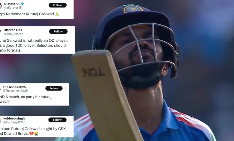 'No India A match, no party' - Fans brutally roast Ruturaj Gaikwad after failure on ODI comeback