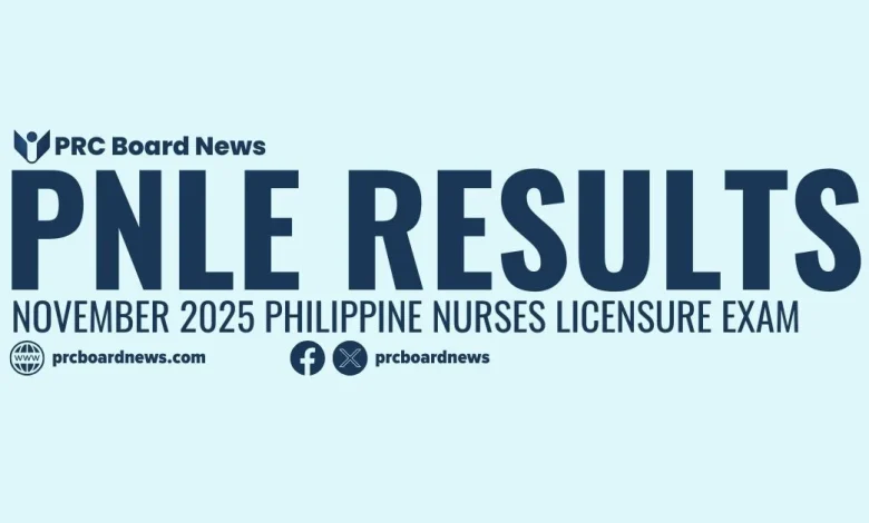 November 2025 Philippine Nurses Licensure Exam Results Released