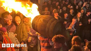 Otter St Mary Tar Barrel event sees thousands flock to town
