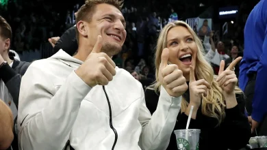 PIC: Rob Gronkowski’s Girlfriend Camille Kostek’s Blue Bikini Photoshoot in Freezing Snow Resurfaces in Latest SI Swimsuit Throwback
