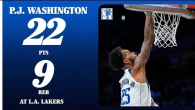 P.J. Washington (22 PTS 9 REB) at Los Angeles Lakers | November 28, 2025