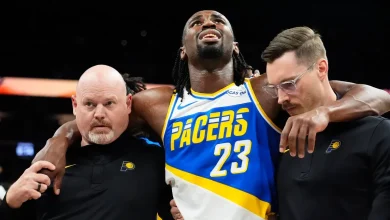 Pacers' Aaron Nesmith out vs. Raptors with left knee sprain that could have been worse