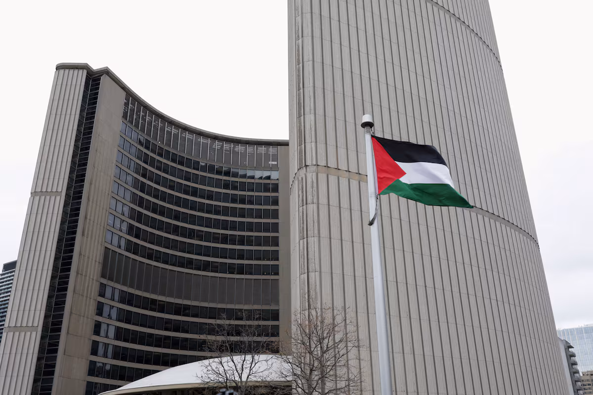 Palestinian flag raised at Toronto City Hall, in other communities across Canada