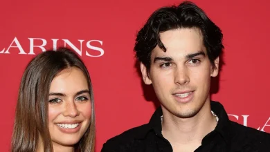 Pierce Brosnan's son Paris' model girlfriend embraces the naked dress trend in glitzy bodysuit