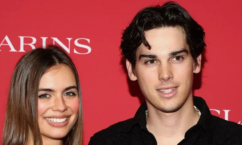 Pierce Brosnan's son Paris' model girlfriend embraces the naked dress trend in glitzy bodysuit