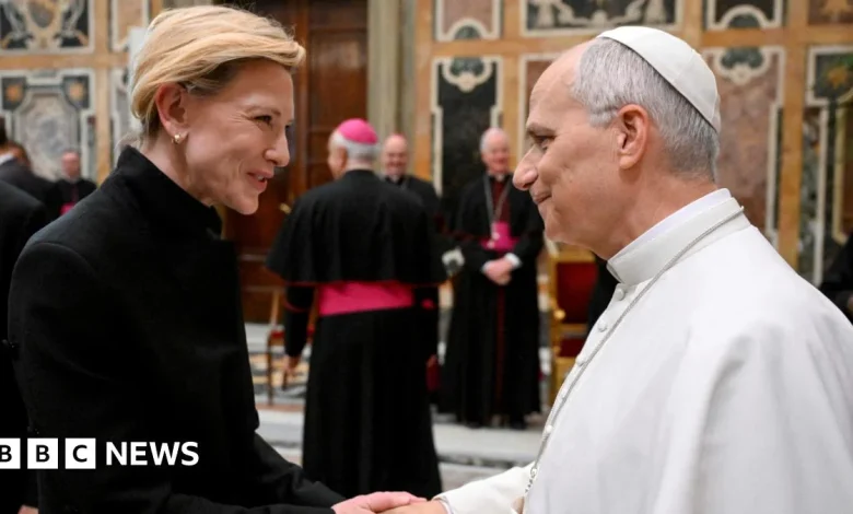 Pope Leo welcomes cinema stars to the Vatican