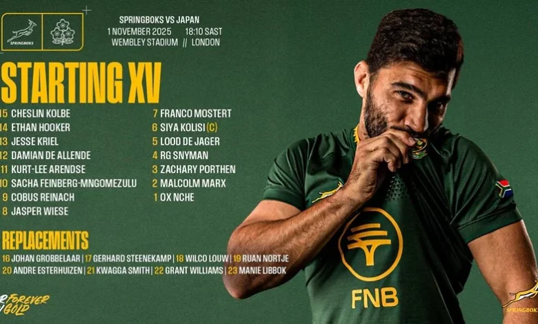 Porthen to debut as Boks stick with tested combos