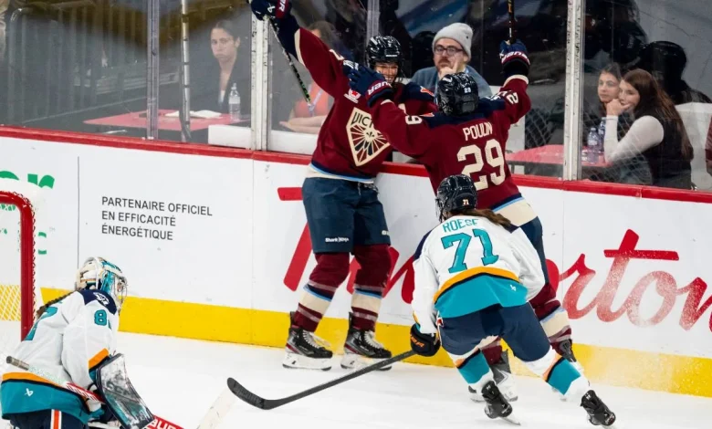 Poulin, Roque and Desbiens lead Victoire to win over Sirens in home opener