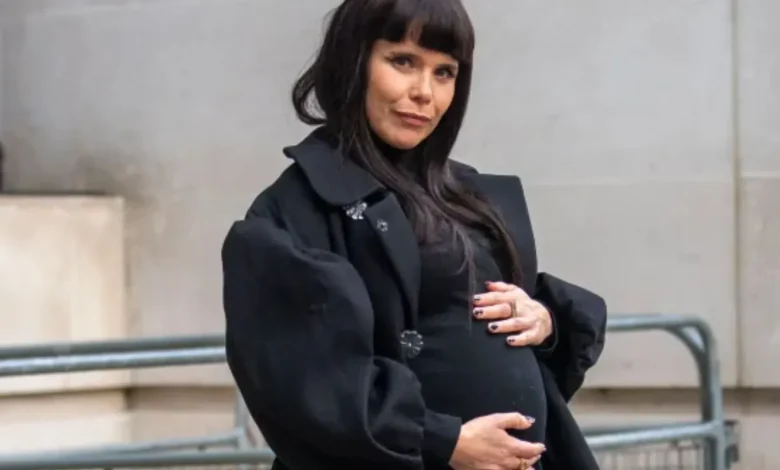 Pregnant Paloma Faith cradles her baby bump as she arrives at Celebrity Traitors reunion for showdown with Alan Carr