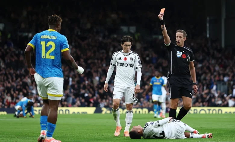 Premier League release statement after VAR decision for Emmanuel Agbadou red card vs Fulham