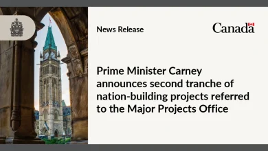 Prime Minister Carney announces second tranche of nation-building projects referred to the Major Projects Office
