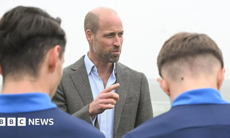 Prince William opens new access road at Cornish football club