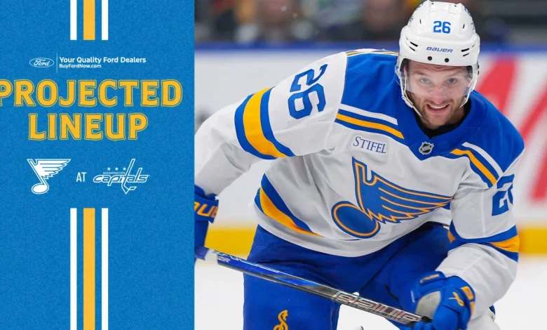 Projected Lineup: Nov. 5 at Washington | St. Louis Blues