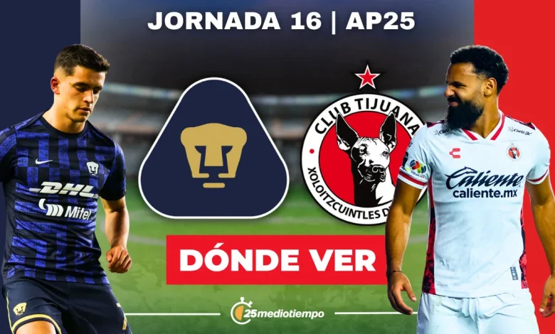 Pumas vs. Tijuana EN VIVO. Partido Jornada 16 Liga MX Apertura 2025