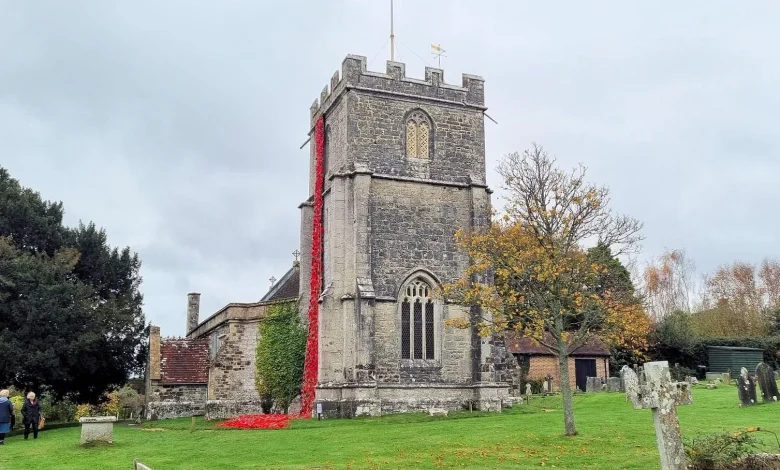 Purbeck knits 5,000 poppies for Wool Armistice tribute