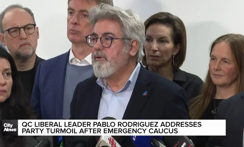 Quebec Liberal Leader addresses party turmoil after emergency caucus
