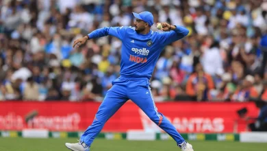 RCB star hits Axar Patel for a massive six onto the stadium roof in AUS vs IND 2025 3rd T20I [Watch]