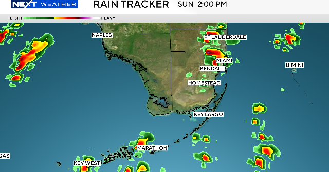 Rainy Sunday afternoon expected across South Florida ahead of Tuesday's arctic-fueled cold front