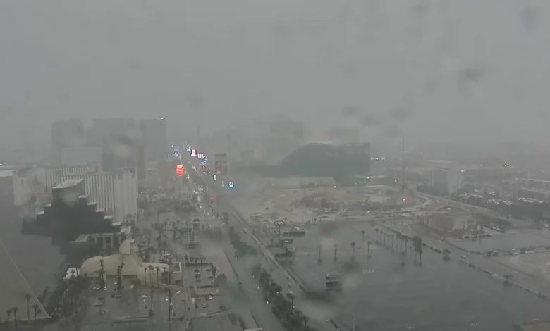Rainy weather blankets Las Vegas area