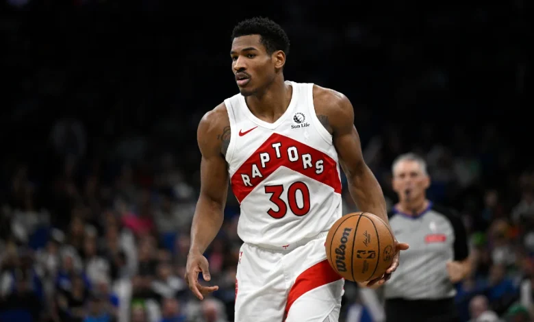 Raptors' Ochai Agbaji, Collin Murray-Boyles out against Cavaliers