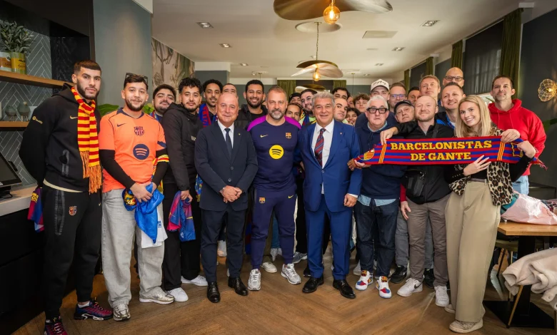 Recepción en Brujas con las peñas de Gante y París