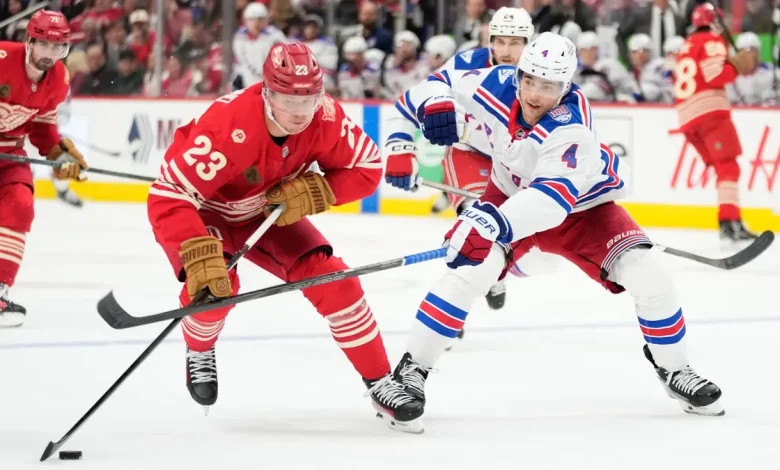 Red Wings open centennial weekend with 4-1 loss to Rangers